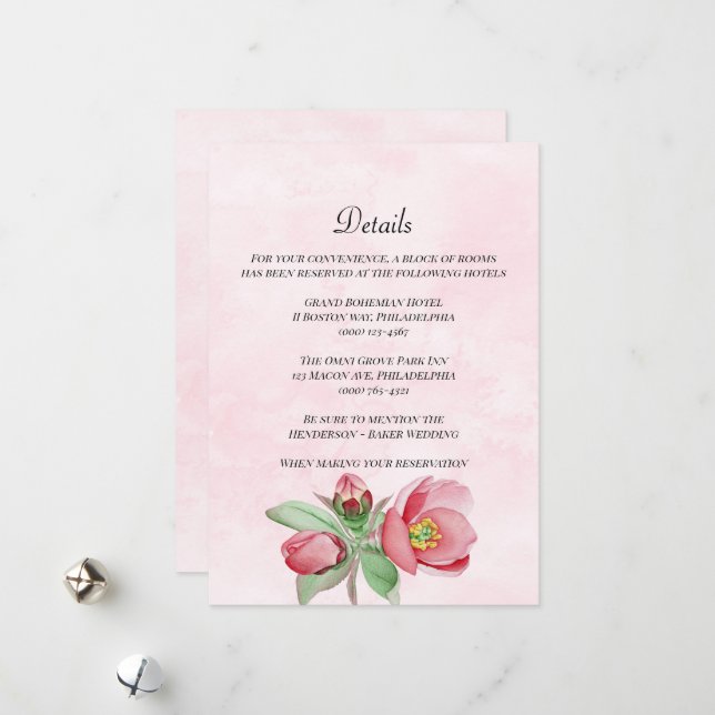 Elegante Tarjeta de detalles de boda. Invitación (Anverso/Reverso In Situ)