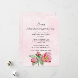 Elegante Tarjeta de detalles de boda. Invitación