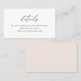 Elegante tarjeta de detalles de Boda minimalista e