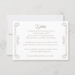 Elegante Tarjeta de detalles de boda - Rosa verde 