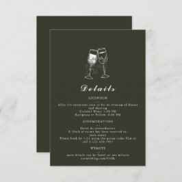 Elegante tarjeta de detalles de Boda verde de made