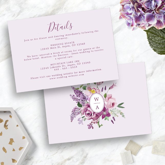 Elegante tarjeta de detalles de lavanda (Elegant Lavender Details Card
)