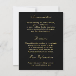 Elegante tarjeta de detalles del Boda amarillo dor