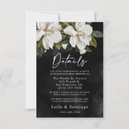 Elegante tarjeta de detalles del Boda de Magnolia 