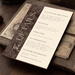 Elegante tarjeta de detalles del Boda Mocha de cho