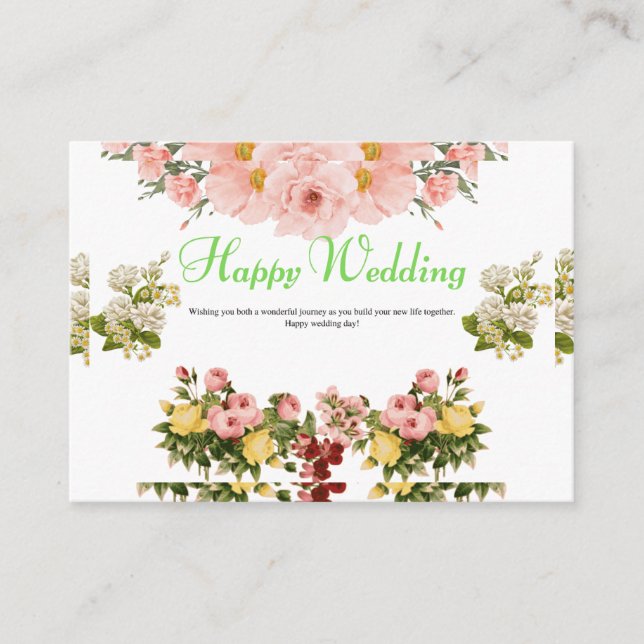 Elegante Tarjeta de detalles del gabinete de boda (Anverso)