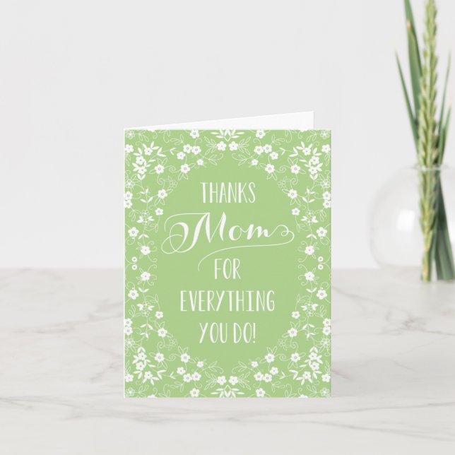Elegante tarjeta de Día de la Madre floral (Anverso)