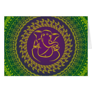 Elegante tarjeta de Dios clásica Ganesh/ India