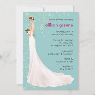 Elegante tarjeta de ducha nupcial