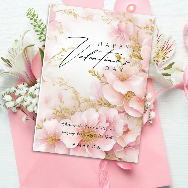 Elegante tarjeta de El día de San Valentín de rosa (Subido por el creador)