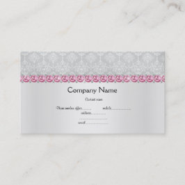 Elegante tarjeta de empresa de diamante rosa plate
