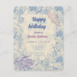 Elegante tarjeta de envoltorio azul oceánico