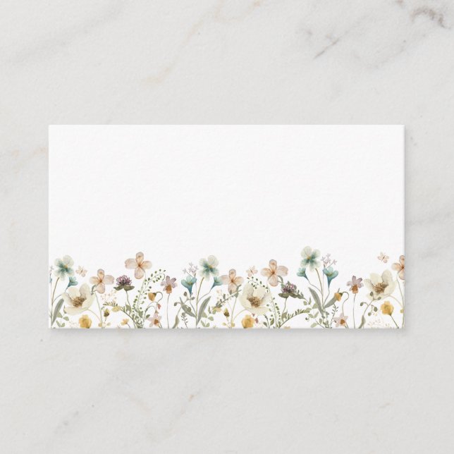Elegante tarjeta de envoltorio de flores silvestre (Anverso)