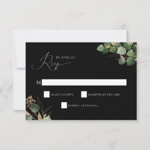 Elegante tarjeta de envoltorio RSVP de color de ag
