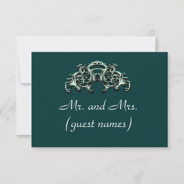 ELEGANTE TARJETA DE ESCOCIA DE BODA (Anverso)