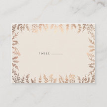 Elegante Tarjeta de Escort Foliage de Faux Gold