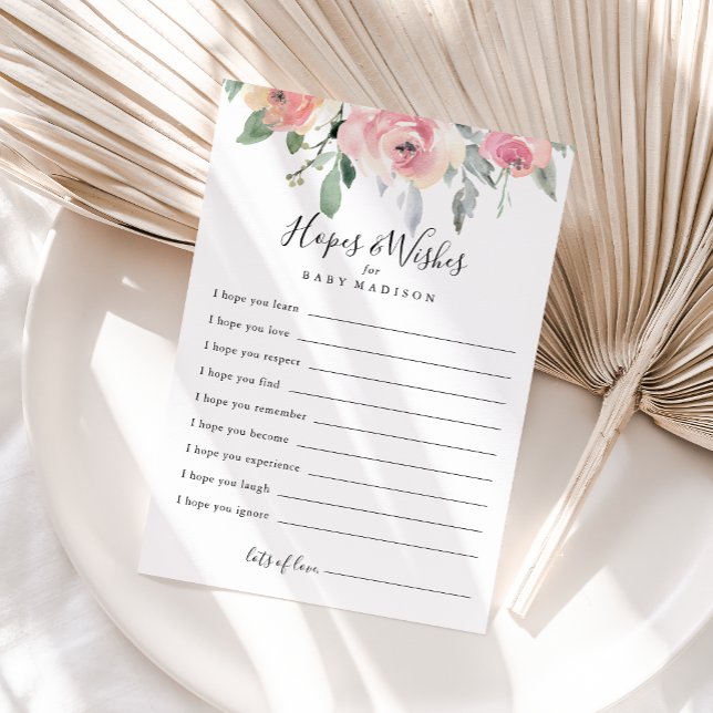 Elegante Tarjeta de Esperanzas y Deseos de Rubor B (Subido por el creador)