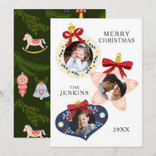 Elegante tarjeta de familia de fotos Merry Christm