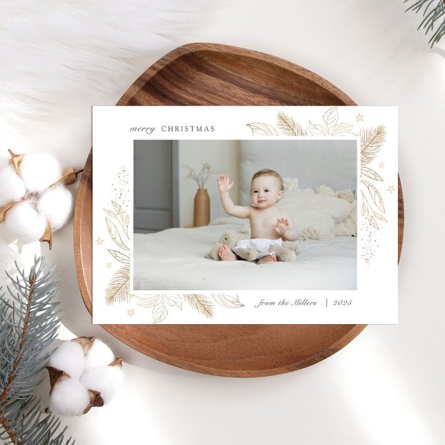 Elegante tarjeta de familia de Navidades de oro 2 (Subido por el creador)