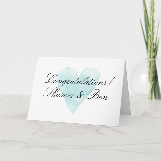 Elegante tarjeta de felicitación boda (Anverso)