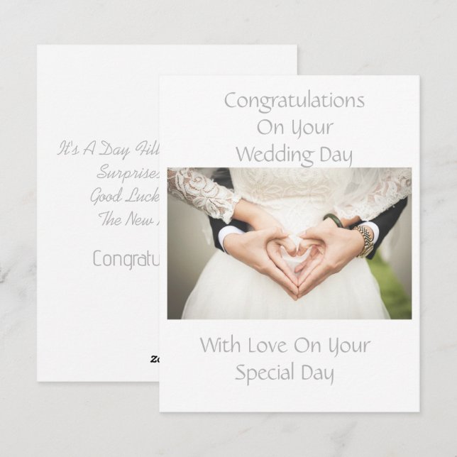 Elegante tarjeta de felicitación Boda personalizad (Anverso / Reverso)