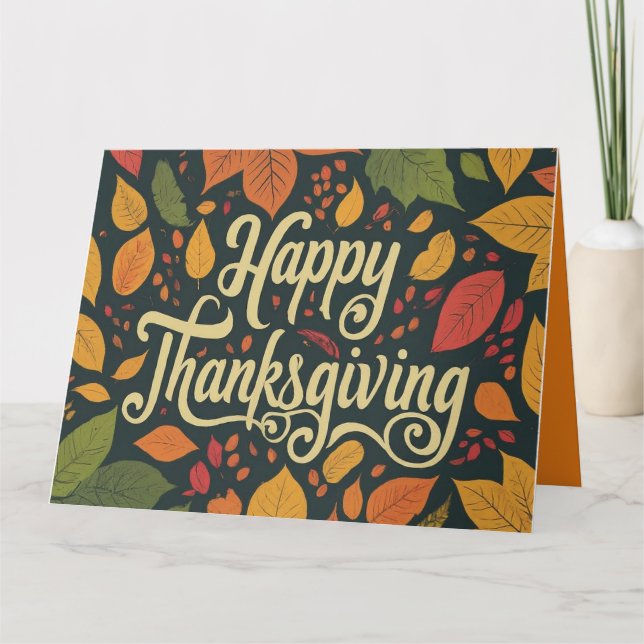 Elegante Tarjeta de felicitación de Acción de Grac (Anverso)