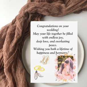 Elegante Tarjeta de Felicitación de Boda Floral Ro