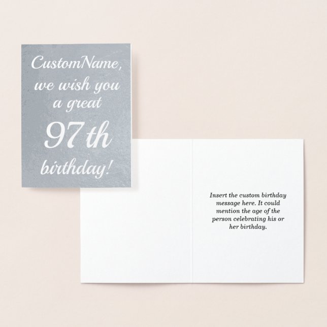 Elegante tarjeta de felicitación de cumpleaños 97  (Demostración)
