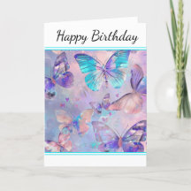 Elegante tarjeta de felicitación de mariposa irlan