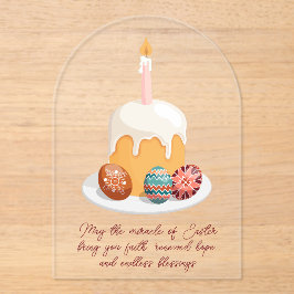 Elegante tarjeta de felicitación de Pascua Acrílic