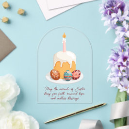 Elegante tarjeta de felicitación de Pascua Acrílic