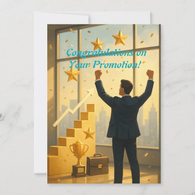 Elegante Tarjeta de felicitación de promoción (Anverso)