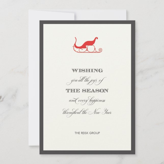 Elegante tarjeta de felicitación de vacaciones Red (Anverso)