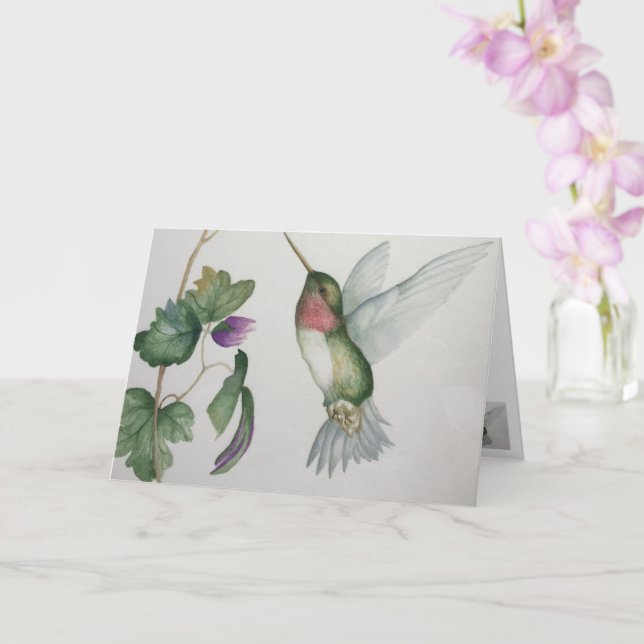 Elegante tarjeta de felicitación en blanco de colo (Orquídea)