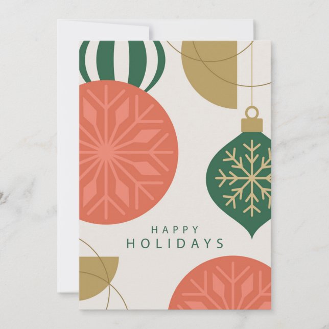 Elegante tarjeta de felicitación festiva con ornam (Anverso)