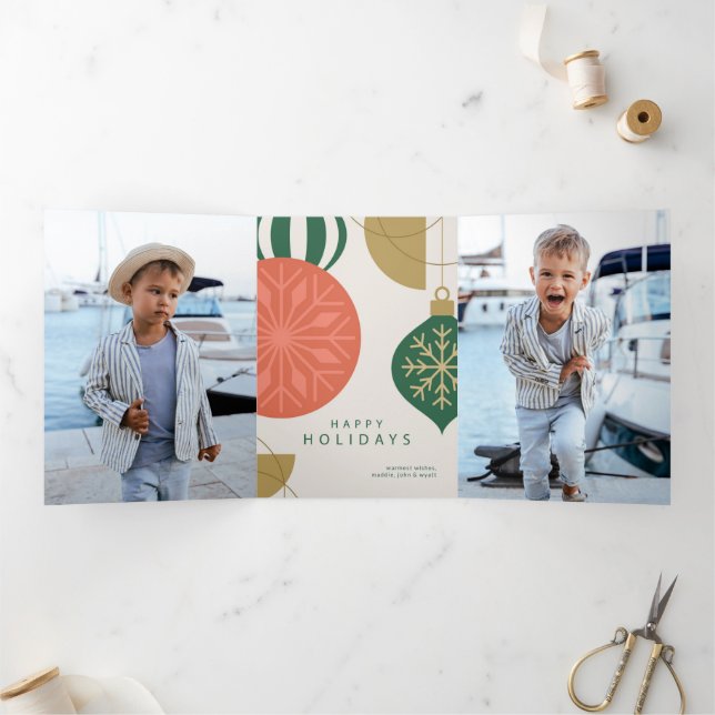 Elegante tarjeta de felicitación festiva con ornam (Interior)