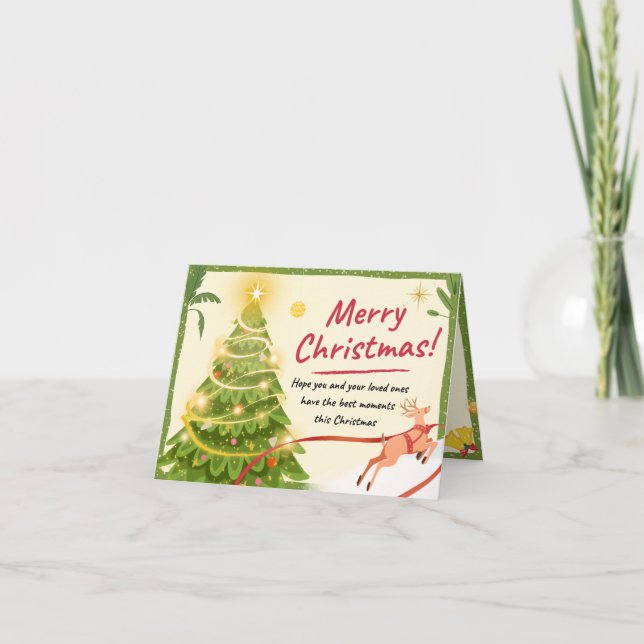 Elegante tarjeta de felicitación navideña (Anverso)