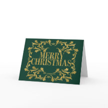 Elegante tarjeta de felicitación Ornate Gold Merry
