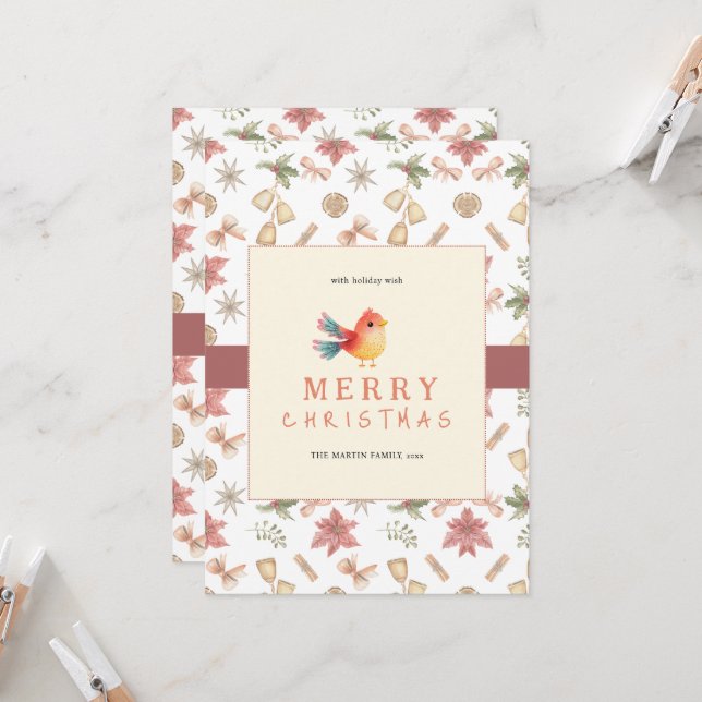 Elegante tarjeta de felicitación para Navidades de (Anverso/Reverso In Situ)