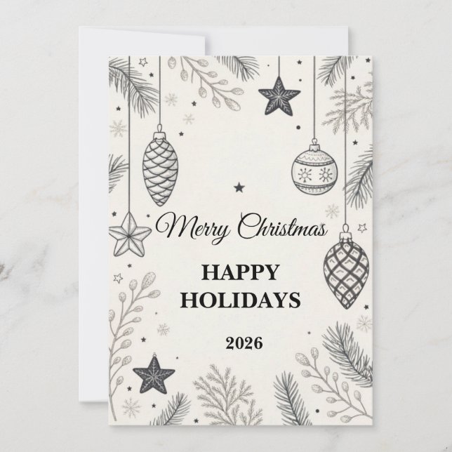 Elegante tarjeta de felicitación para Navidades es (Anverso)