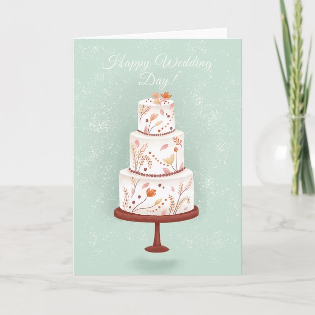 Elegante tarjeta de felicitación para pasteles de  (Anverso)