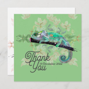 Elegante tarjeta de felicitación plana de Chameleo