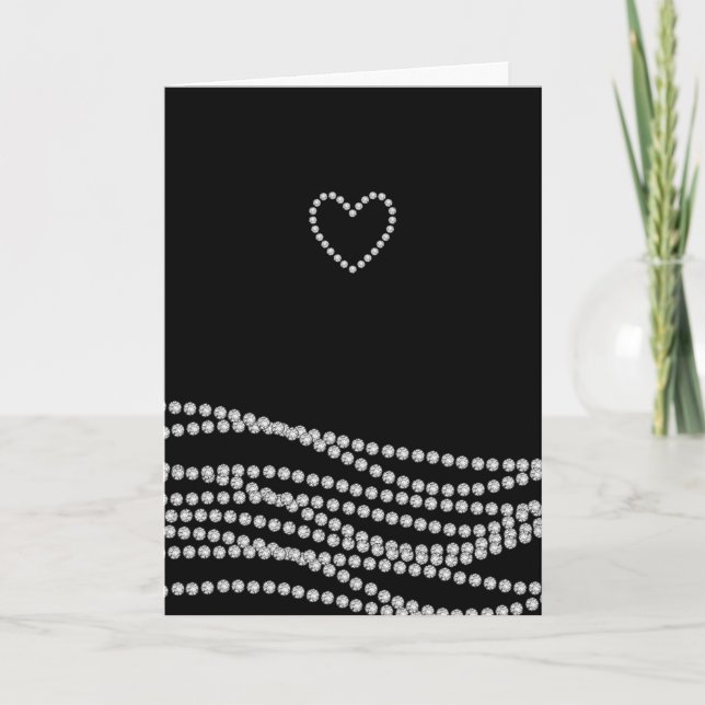 Elegante tarjeta de felicitación plegada del coraz (Anverso)