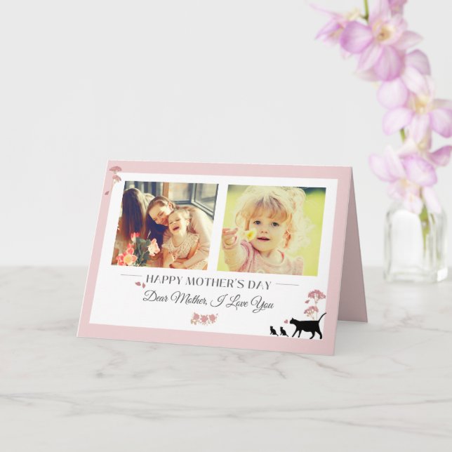 Elegante tarjeta de felicitación plegada del día d (Orquídea)