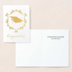 Elegante tarjeta de felicitación por graduación de