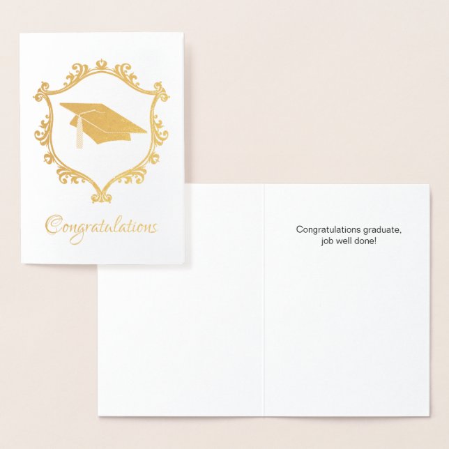 Elegante tarjeta de felicitación por graduación de (Demostración)