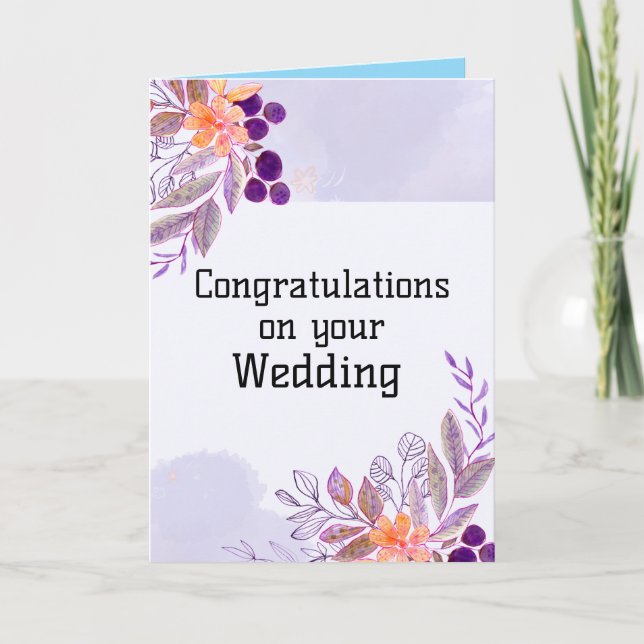 Elegante tarjeta de felicitaciones de boda (Anverso)