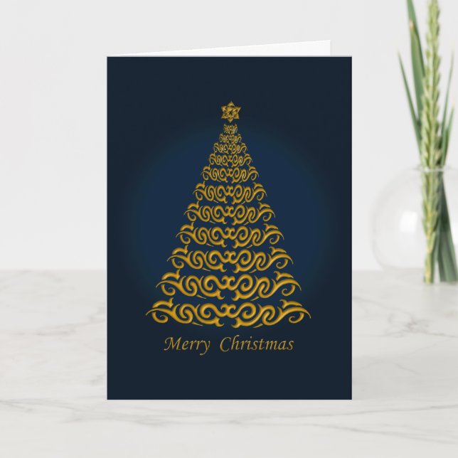 Elegante tarjeta de felicitaciones del árbol de Na (Anverso)