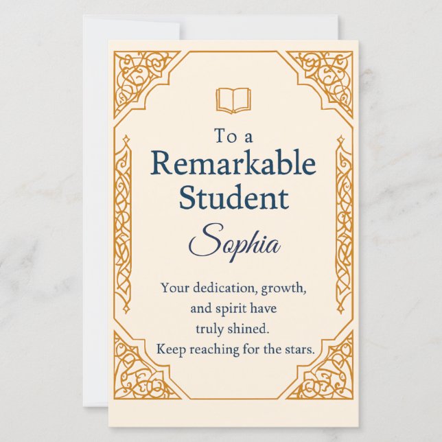 Elegante tarjeta de felicitaciones para un St exce (Anverso)