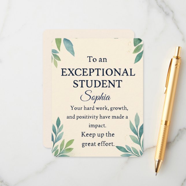 Elegante tarjeta de felicitaciones para un St exce (Anverso/Reverso In Situ)